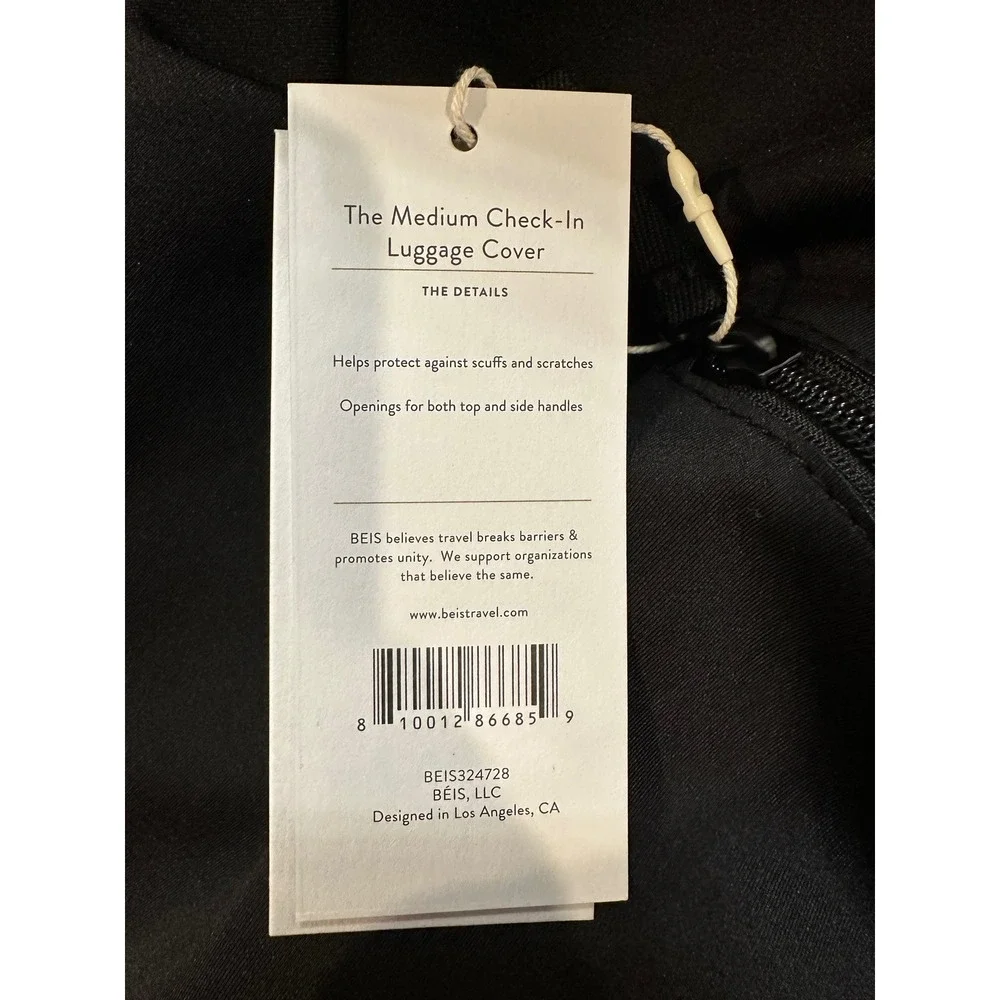 BEIS Black Medium Check-In Luggage Cover Suitcase Protector